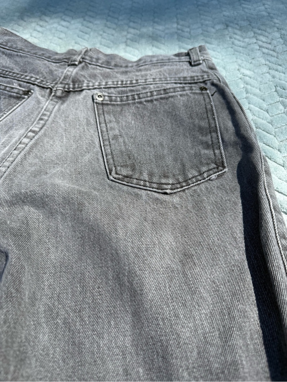 Vintage 80s Gitano High Waisted Mom Jeans Gray Acid Wash Tapered Leg Zip Ankle - Picture 5 of 15